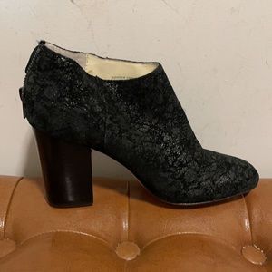 Bettye Mueller Black Leather Heeled Boots, Sz 7.5